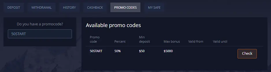 po trade promo code section