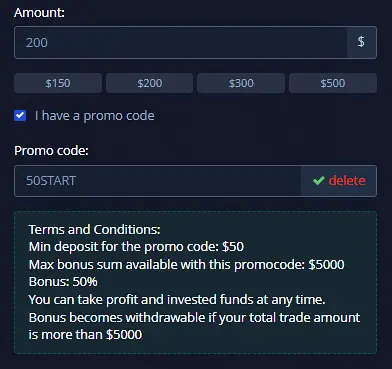 pocket option promo code rules